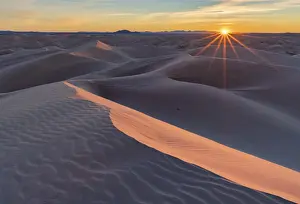 Harsh Prints: Sunrise over Imperial Sand Dunes National Recreation Area, California, USA
