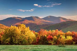 Autumn Leaf Prints: Sunrise over Iron Mountain, White Mountain National Forest, Jackson, New Hampshire, USA