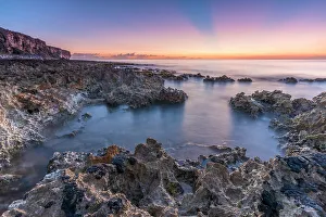 Ironshore Prints: Sunrise over the ironshore at Pollard Bay on Cayman Brac