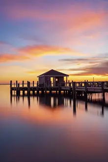 Dock Prints: Sunrise at jetty, Cape Cod, Hyannis Port, Massachusetts, USA