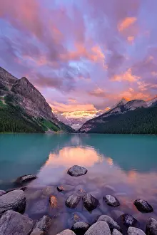 Greenish Blue Prints: Sunrise from Lake Louise, Banff National Park, Alberta, Canada