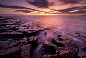 Northumberland Prints: Sunrise over the ledges of Low Newton-by-the-Sea