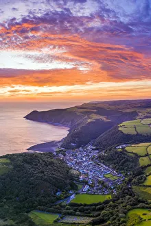 Sunrise over Lynton, Emoor National Park, North Devon, England