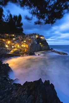 Reiseorte Prints: Sunrise in Manarola, Cinque terre, Liguria, Italy