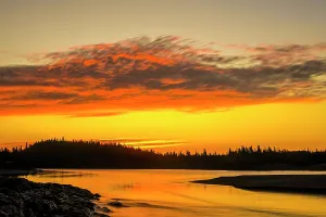 Flowing Water Prints: Sunrise over the Michipicoten River, Wawa, Ontario, Canada