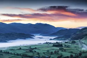 Sunrise over Misty Dale Bottom, Lake District National Park, Cumbria, England