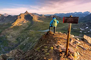 Italian Valley Prints: Sunrise from the top of Mount Gaviola, Gavia pass in Lombardy, Italy