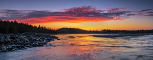 Lake Superior Prints: Sunrise at the mouth of the Michipicoten River on Lake Superior, Wawa, Ontario, Canada