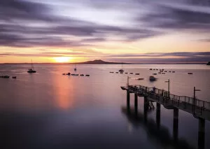 Sunrise at Murrays Bay wharf, Auckland, New Zealand