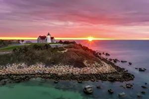 Pastel Prints: Sunrise at Nobska Lighthouse, Cape Cod, Falmouth, Massachusetts, USA