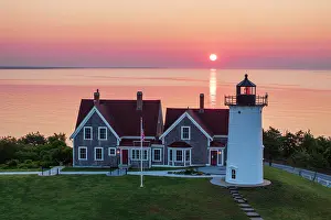 Cape Cod Prints: Sunrise over Nobska Lighthouse on Cape Cod, Falmouth, Massachusetts, USA