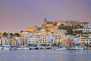 Images Dated 2nd November 2018: Sunrise Over Old Ibiza Town, Ibiza, Balearic Islands, Spain