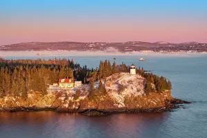 Owls Head Prints: Sunrise over Owl's Head Light in Owl's Head, Maine, USA