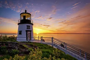 Michael Blanchette Prints: Sunrise from Owl's Head Lighthouse, Owl's Head, Maine, USA