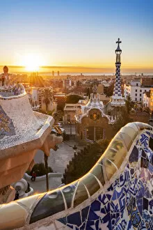 Images Dated 11th January 2019: Sunrise at Park Guell, Barcelona, Catalonia, Spain