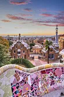Images Dated 30th March 2020: Sunrise at Park Guell, Barcelona, Catalonia, Spain