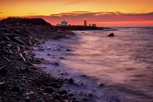 Lantern Prints: Sunrise at Point Judith Lighthouse, Narragansett Bay, Point Judith, Rhode Island, USA