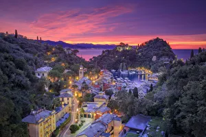 Genova Prints: Sunrise on Portofino, province of Genoa, Liguria, Italy