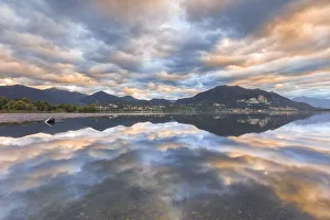 Sunrise on Pusiano lake, Lecco province, Lombardy, Italy, Europe