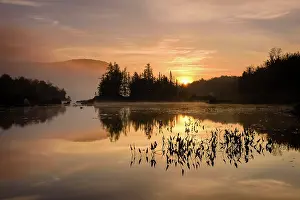 Michael Blanchette Prints: Sunrise relfection at Turtlehead Pond, Green Mountains, Marshfield, Vermont, USA