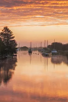 Sunrise over the River Frome at Wareham, Dorset, England, UK