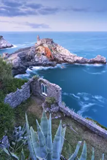 Gulf Of Poets Prints: Sunrise at San Pietro Church, municipality of Portovenere, La Spezia province, Liguria