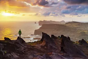 Headland Prints: Sunrise over Sao Lourenco peninsula from Miradouro do Calhau da Furna do Bode