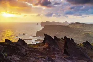 Environment Prints: Sunrise over Sao Lourenco peninsula from Miradouro do Calhau da Furna do Bode