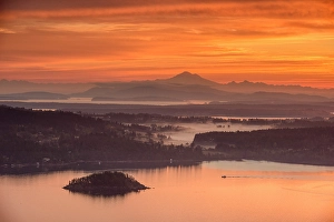 Natural Environment Prints: Sunrise skies from The Malahat Viewpoint, Malahat, British Columbia, Canada