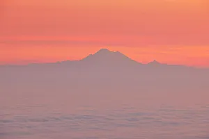 Rocky Mountains Prints: Sunrise skies over the Strait of Juan de Fuca