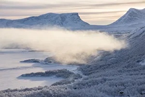 Northern Sweden Prints: Sunrise on the snowy landscape, Bjorkliden, Abisko, Kiruna Municipality