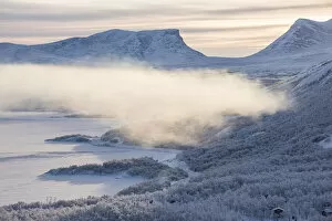 Abisko National Park Gallery: Sunrise on the snowy landscape, Bjorkliden, Abisko, Kiruna Municipality