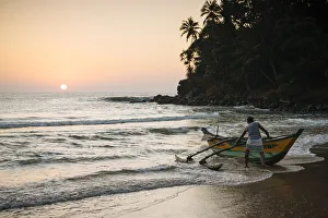 Sunrise at Talalla Beach, South Coast, Sri Lanka, Asia