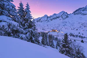 Sunrise in Tonale pass, Lombardy district, Brescia province, Italy