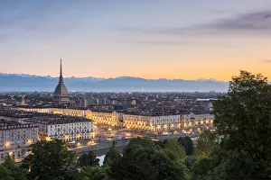 Sunrise at Turin from Monte dei Cappuccini, Turin, Piedmont, Italy, Europe