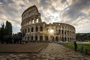 Sunrise view over Colosseum or Coliseum, Rome, Lazio, Italy