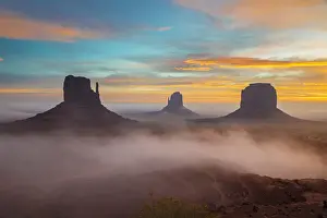 Icon Prints: Sunrise view over the Mittens, Monument Valley Navajo Tribal Park, Arizona, USA