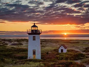 Provincetown Prints: Sunrise from Wood End Lighthouse, Cape Cod, Provincetown, Massachusetts, USA