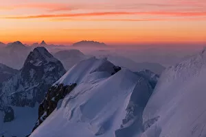 French Alps Gallery: Sunrisescape from Col Maudit along the way from Les Cosmiques to Mount Blanc