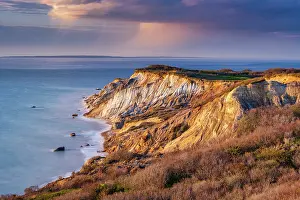 Cloudy Prints: Sunset from Aquinnah Cliffs on Martha's Vineyard, Massachusetts, USA