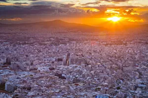Sunset over Athens, Greece