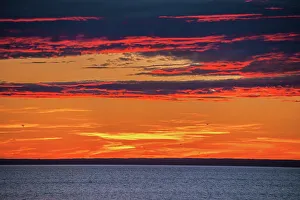 Newfoundland Prints: Sunset on the Atlantic Ocean Channel-Port aux Basques, Newfoundland & Labrador, Canada