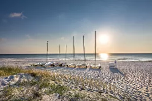 Sailing Collection: Sunset at the beach, Vitte, Hiddensee island, Mecklenburg-Western Pomerania, Germany