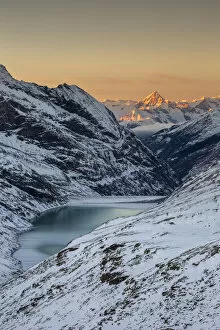 Images Dated 22nd March 2019: Sunset over Bietschhorn, Visp, Ss Valley, Canton of Valais, Switzerland
