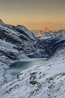 Images Dated 22nd March 2019: Sunset over Bietschhorn, Visp, Ss Valley, Canton of Valais, Switzerland