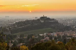 Autumn Season Collection: Sunset over Brescia city in Lombardy district, Brescia province, Italy