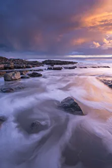 Sunset over the Bristol Channel from Nash Point on the Glamorgan Coast, Wales, UK Sunset over the Bristol Channel from Nash Point on the Glamorgan Coast, Wales, UK
