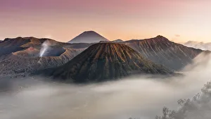 Classic Prints: Sunset in Bromo with mist, Giava island