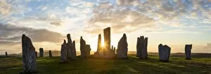 Images Dated 10th October 2014: Sunset, Callanish Standing Stones, Isle of Lewis, Outer Hebrides, Scotland