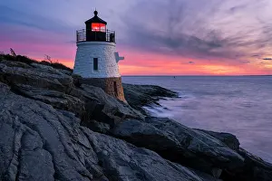 Newport Prints: Sunset from Castle Hill Lighthouse, Newport, Rhode Island, USA